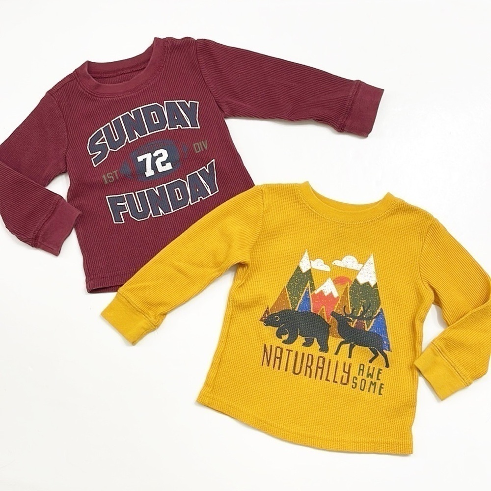 Garanimals baby boys long sleeve waffle knit tops